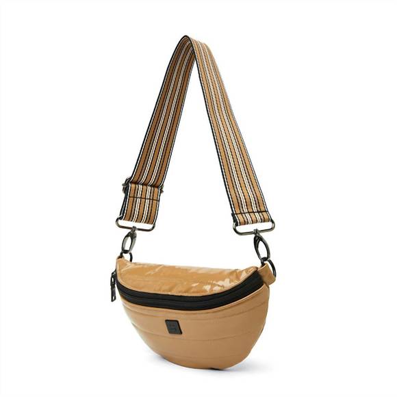 NEW THINK ROYLN shining star fanny pack/crossbody bag in camel patent - Picture 4 of 8